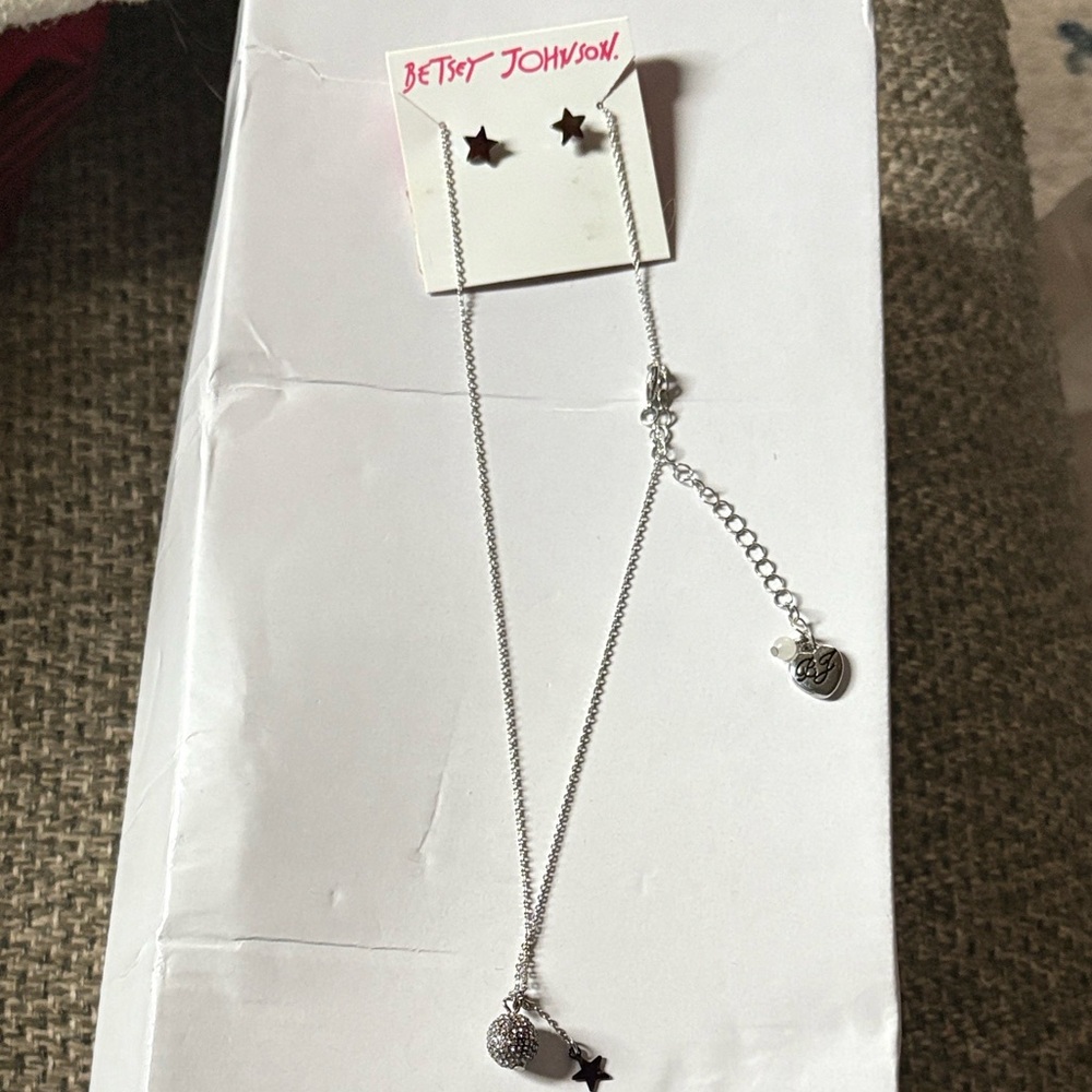 Betsy Johnson Necklace with Earrings